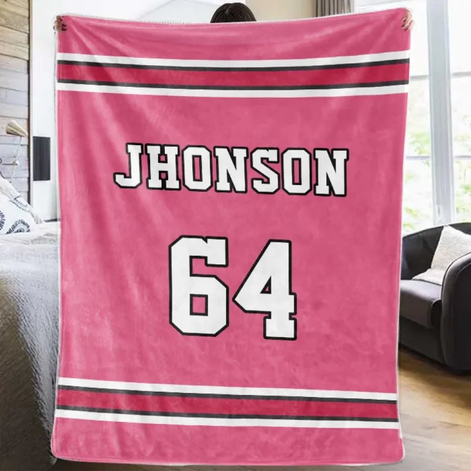 Personalized Sports Jersey Blanket - Custom Name Blanket - Basketball Blanket 747787 - DiyGiftly