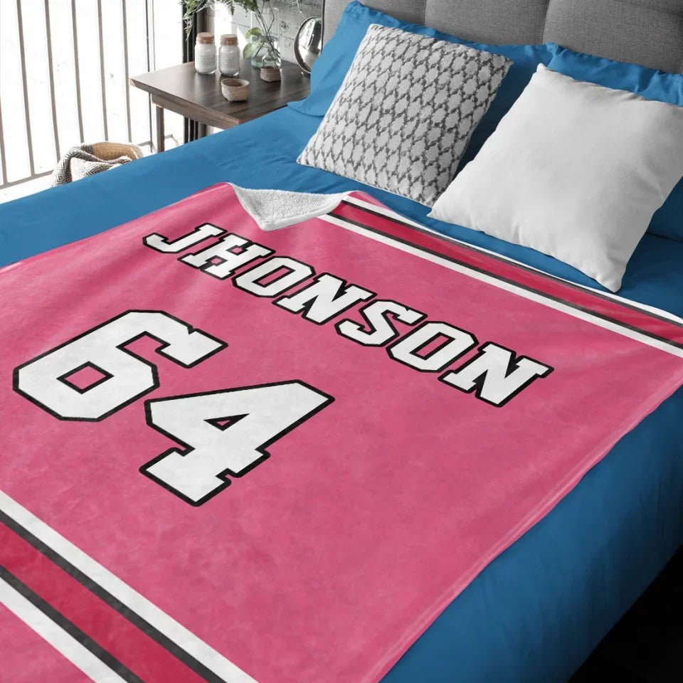 Personalized Sports Jersey Blanket - Custom Name Blanket - Basketball Blanket 747787 - DiyGiftly