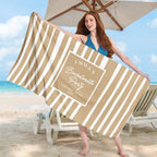 Personalized Striped Bachelorette Party Quick Dry Oversized Beach Towel with Name Travel Essential Beach Party Gift for Bridesmaids Friends 48642304 - DiyGiftly