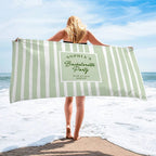 Personalized Striped Bachelorette Party Quick Dry Oversized Beach Towel with Name Travel Essential Beach Party Gift for Bridesmaids Friends 48642304 - DiyGiftly