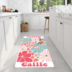 Personalized Summer Boho Danish Floral Anti - Slip Runner Rug with Custom Name – Unique Home Decor and Fitness Accessory, Perfect Birthday, Housewarming, or Team Gift for Runners, Athletes, and Boho Style Lovers 1031693 - DiyGiftly