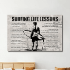 Personalized Surfing Life Lessons Poster - Gift For Surfing Lovers 745086 - 745087 - DiyGiftly
