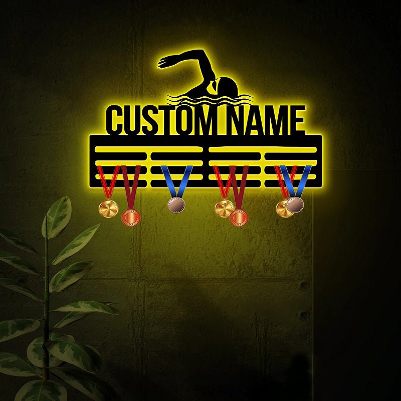 Personalized Swim Letter Logo with LED Light – Custom Name Wall Decor, Unique Gift for Swimmers, Swim Teams, and Aquatic Sports Enthusiasts, Perfect for Bedroom, Game Room, or Poolside Decor 40466944 - DiyGiftly