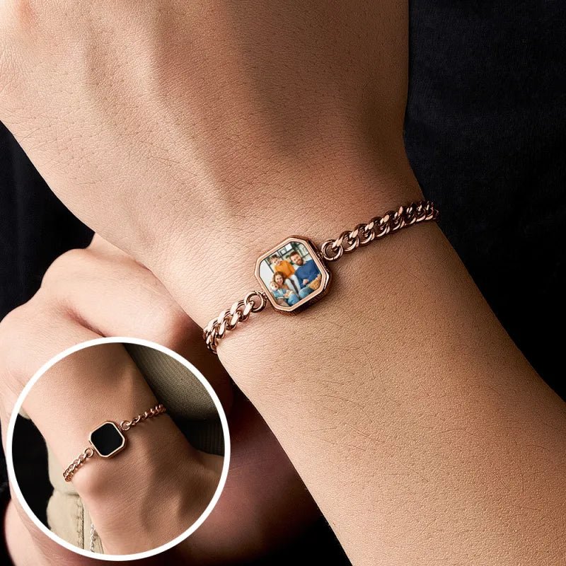 Personalized Temperature - Sensitive Photo Bracelet Magic Photo Men's Bracelet Which Changes Color With Temperature Best Gift For Him - DiyGiftly