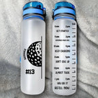 Personalized Tennis Badminton Ball 32 oz Motivational Sport Water Bottle with Time Marker and Name Birthday Gift for Sports Enthusiasts 1030695 - DiyGiftly