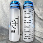 Personalized Tennis Badminton Ball 32 oz Motivational Sport Water Bottle with Time Marker and Name Birthday Gift for Sports Enthusiasts 1030695 - DiyGiftly