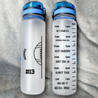 Personalized Tennis Badminton Ball 32 oz Motivational Sport Water Bottle with Time Marker and Name Birthday Gift for Sports Enthusiasts 1030695 - DiyGiftly
