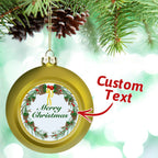 Personalized Text Christmas Ball Ornament – Custom Holiday Tree Decoration - DiyGiftly