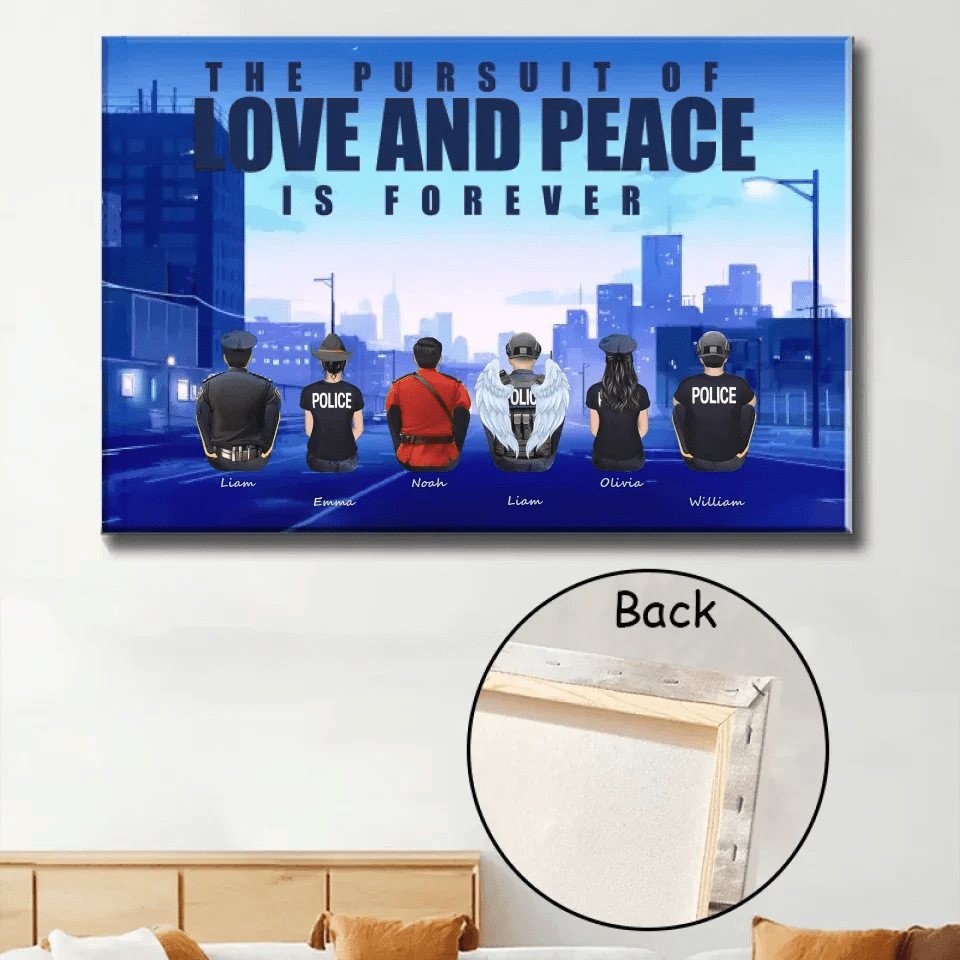 Personalized The Pursuit of Love & Peace is Forever - Custom Canvas & Poster - Wood Framed Canvas - Perfect Gift for Comrade, Memorial Keepsake 722112 - 723974 - DiyGiftly