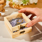 Personalized Transparent Glass Wooden Box With Text Creative Storage Gift Box - DiyGiftly
