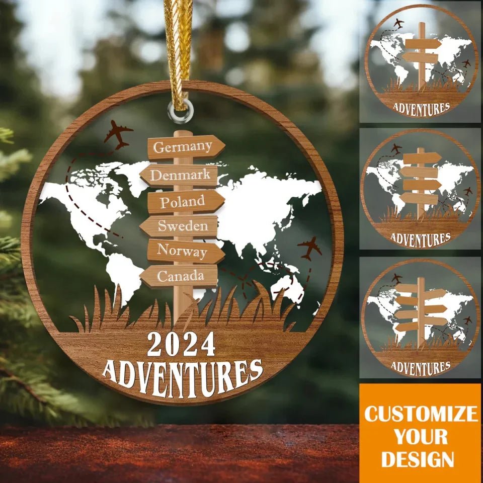Personalized Travel Adventure Ornament, Custom Traveling Destination Ornament 731549 - DiyGiftly