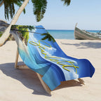 Personalized Tropical Beach Palm Tree Oversized Beach Towel with Name Super Absorbent Summer Vacation Travel Essential Gift for Women Men 17485568 - DiyGiftly