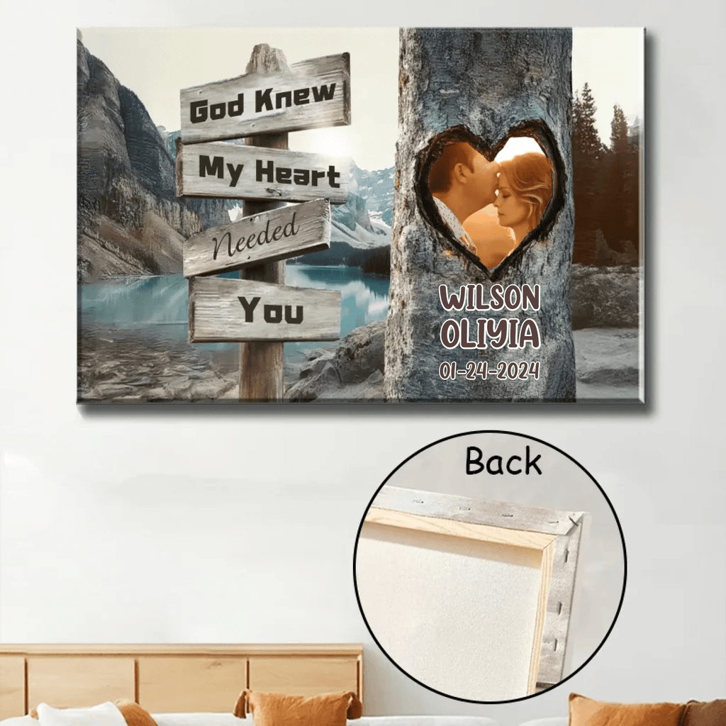 Personalized Unique Couple’s Gift Rustic Tree Carving What I Love Most Canvas Wall Art 759058 - DiyGiftly