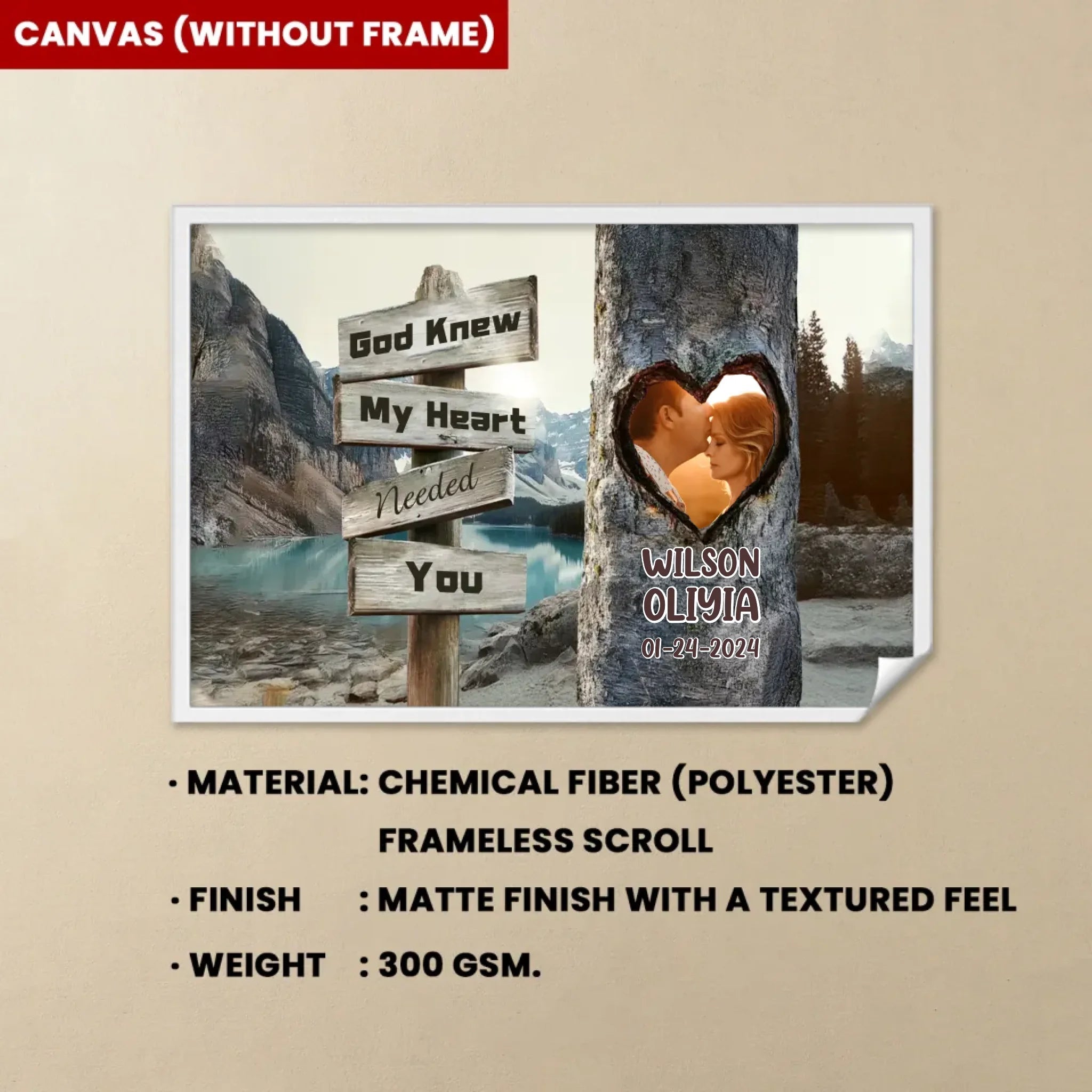 Personalized Unique Couple’s Gift Rustic Tree Carving What I Love Most Canvas Wall Art 759058 - DiyGiftly
