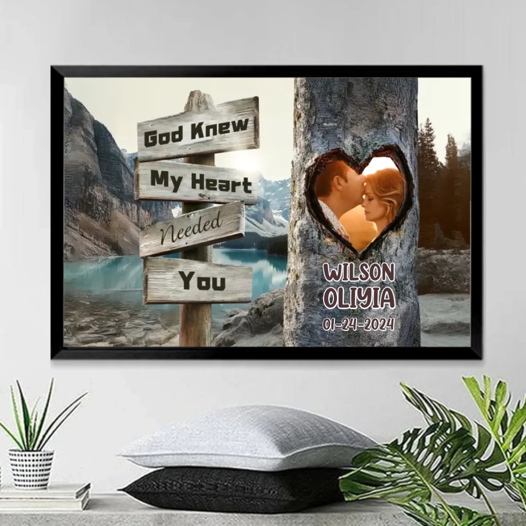 Personalized Unique Couple’s Gift Rustic Tree Carving What I Love Most Canvas Wall Art 759058 - DiyGiftly