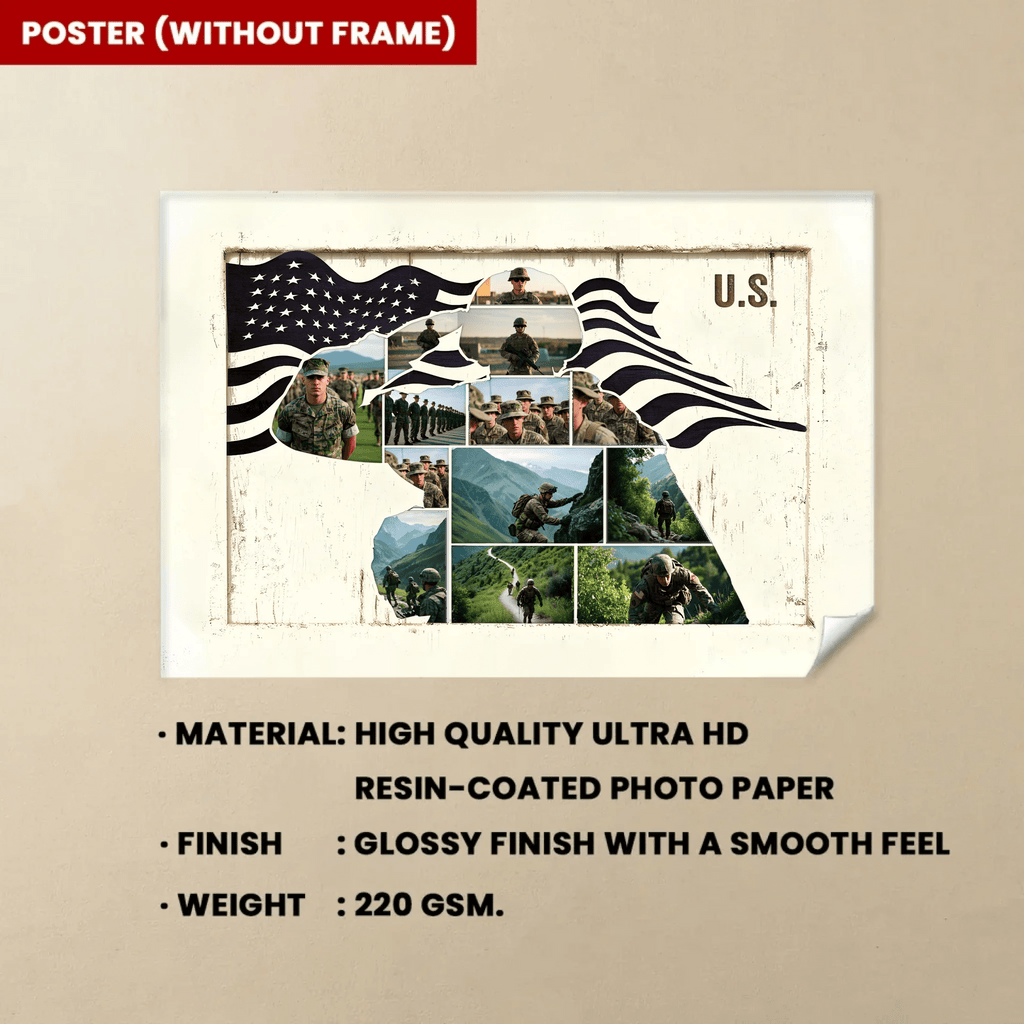 Personalized US Military Photo Collage Poster - Gift For Veterans, Soldiers 745075 - 745642 - DiyGiftly