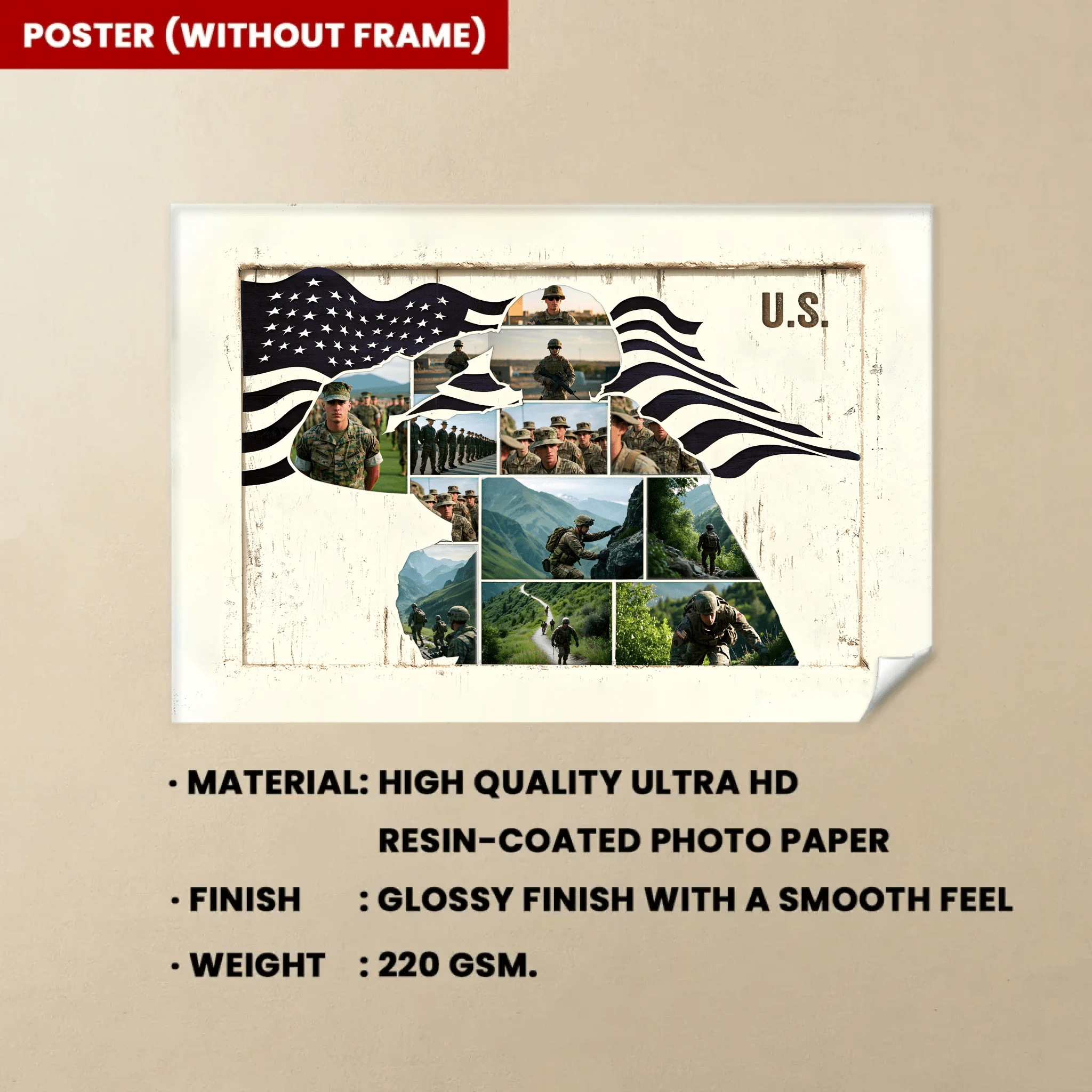 Personalized US Military Photo Collage Poster - Gift For Veterans, Soldiers 745075 - 745642 - DiyGiftly