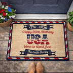 Personalized USA 250th Anniversary Doormat - Faux Yarn Patriotic Pattern (1776 - 2026) 1122295 - DiyGiftly