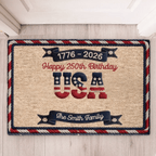 Personalized USA 250th Anniversary Doormat - Faux Yarn Patriotic Pattern (1776 - 2026) 1122295 - DiyGiftly