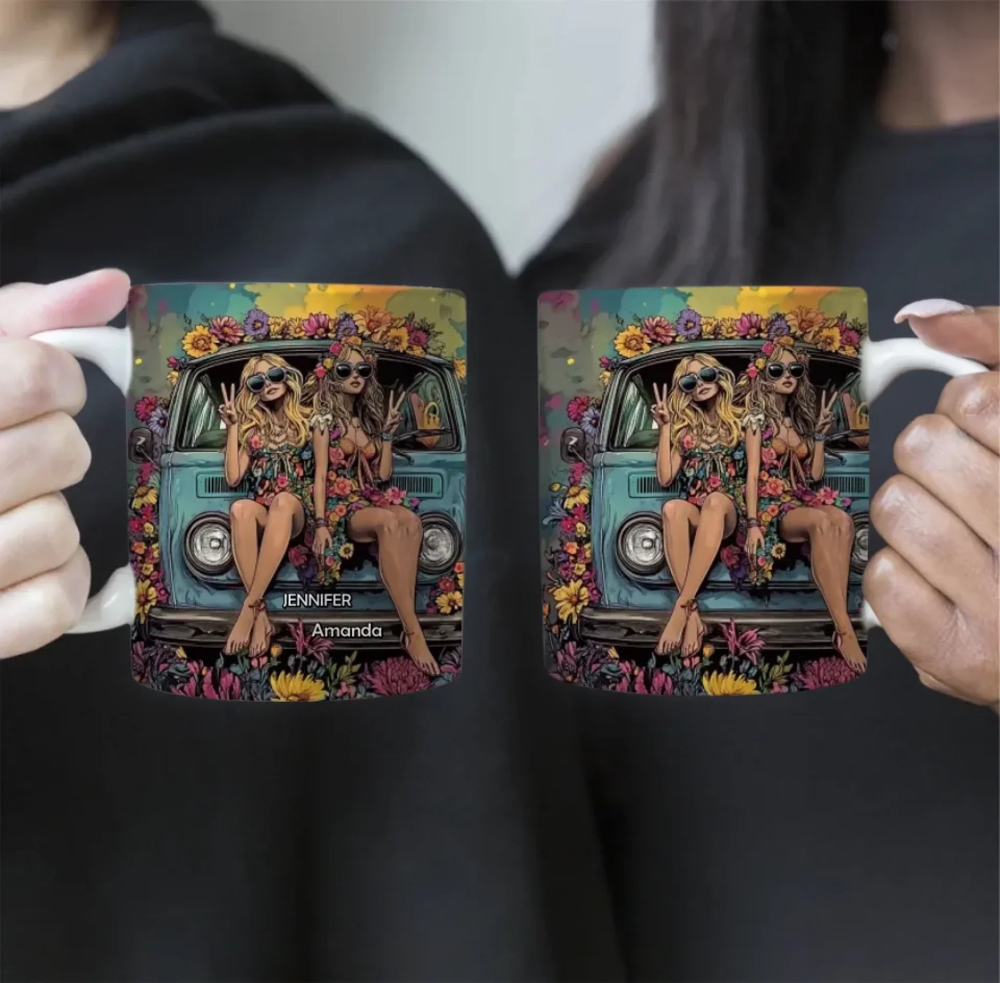Personalized Vintage Camping And Girl Accent Mug 761187 - DiyGiftly