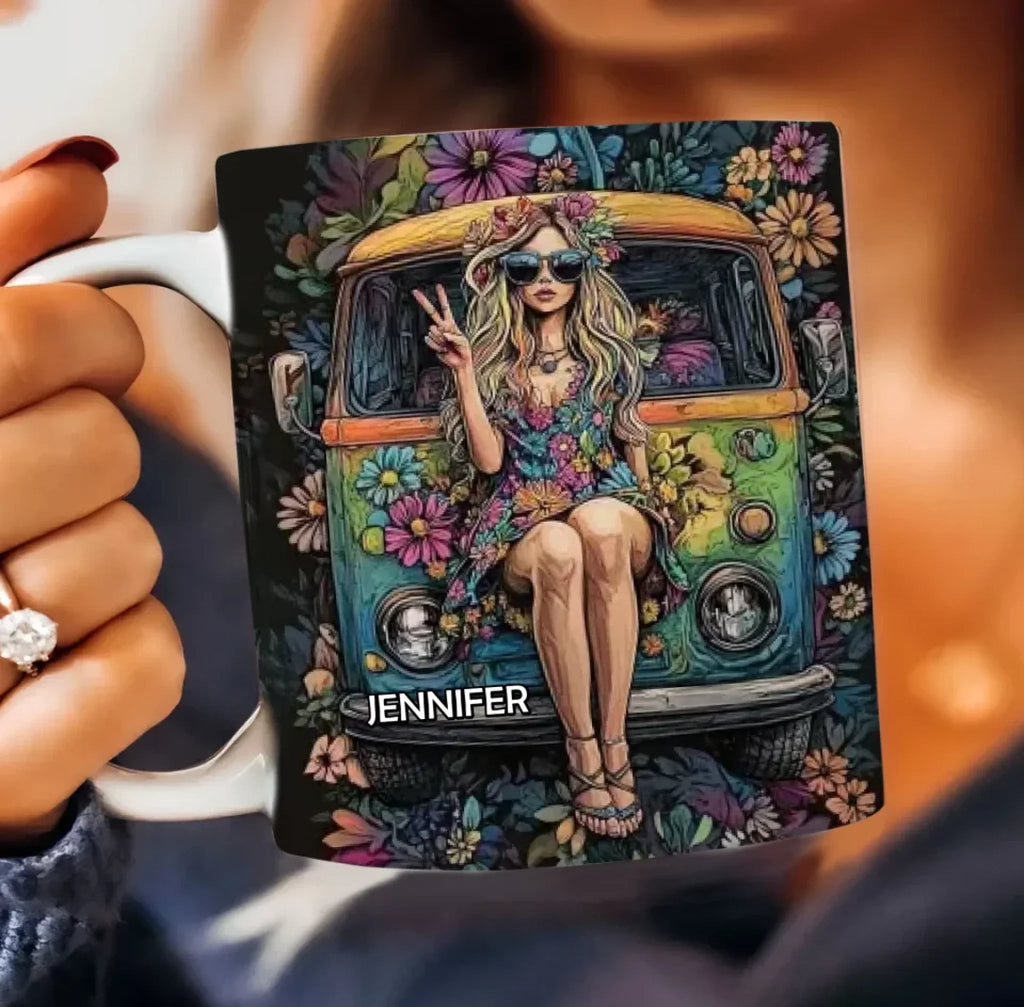 Personalized Vintage Camping And Girl Accent Mug 761187 - DiyGiftly