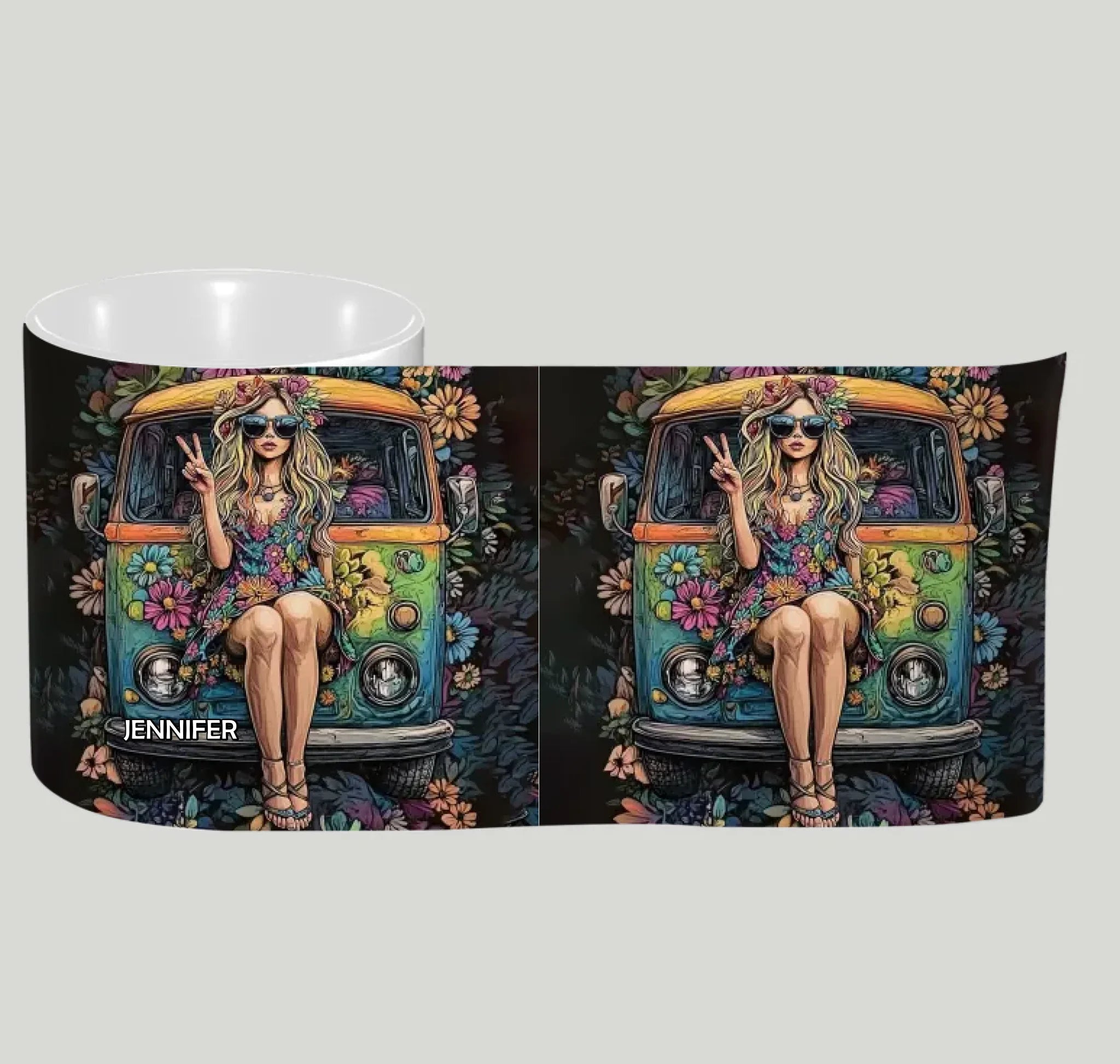 Personalized Vintage Camping And Girl Accent Mug 761187 - DiyGiftly