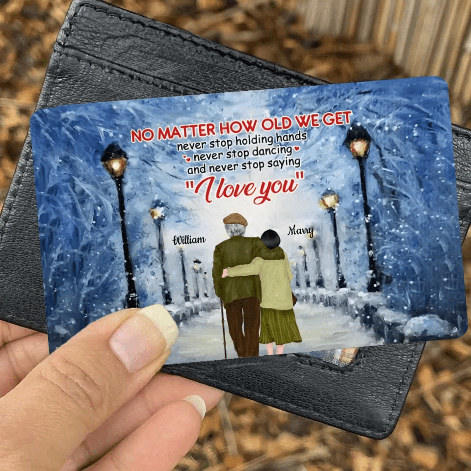 Personalized Walking on a Snowy Day Romantic Scene Wallet Card Anniversary Gift 730765 - Q - DiyGiftly