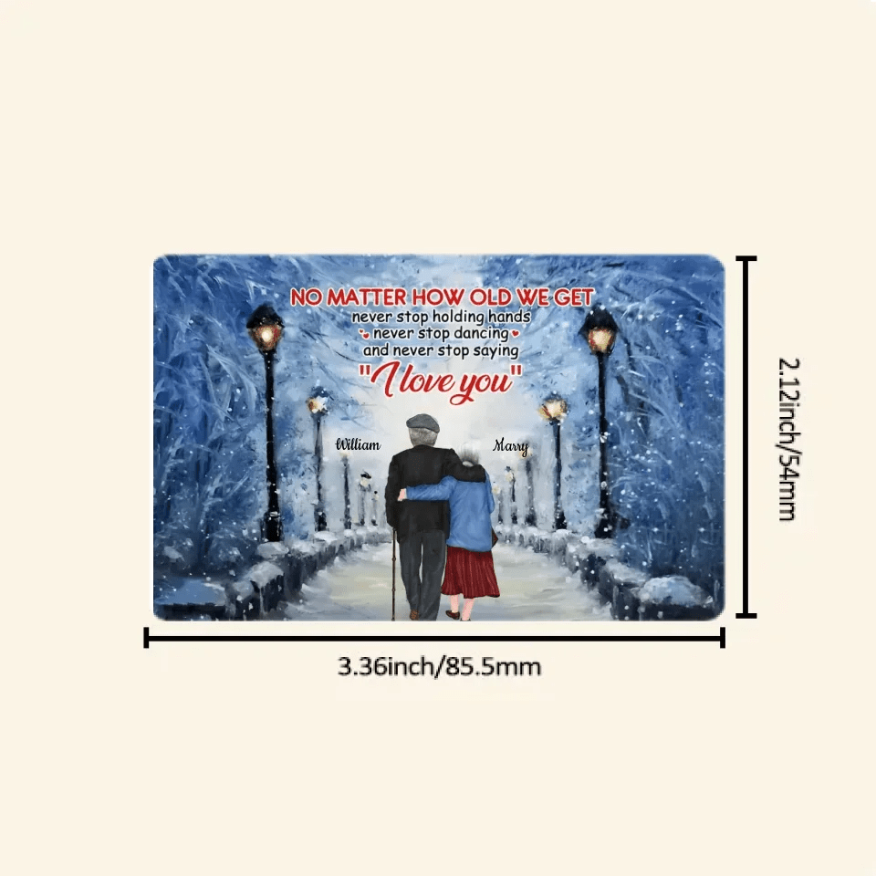 Personalized Walking on a Snowy Day Romantic Scene Wallet Card Anniversary Gift 730765 - Q - DiyGiftly