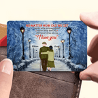 Personalized Walking on a Snowy Day Romantic Scene Wallet Card Anniversary Gift 730765 - Q - DiyGiftly