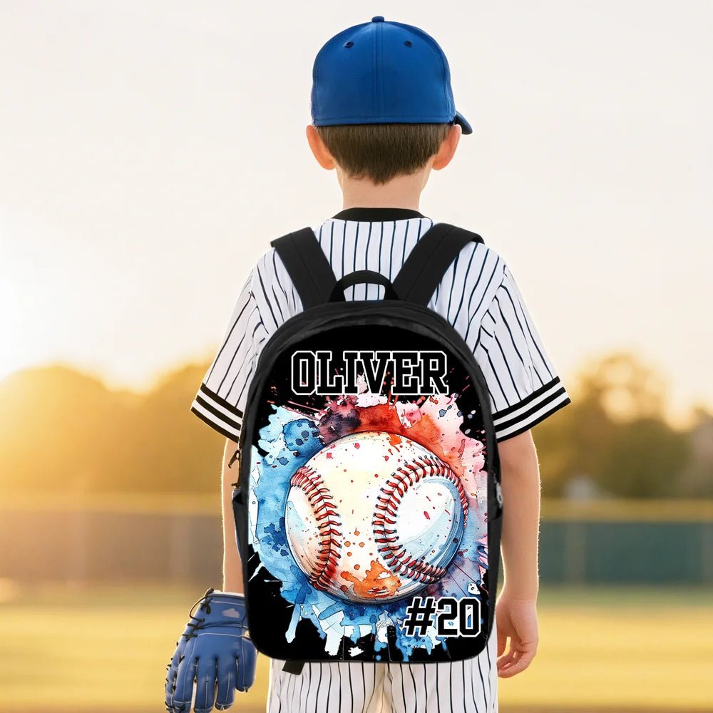 Personalized Watercolor Soccer Rugby Backpack Lunch Bag Pencil Case Set with Name Number Back to School Team Training Day Birthday Gift for Boys Girls 84156928 - DiyGiftly