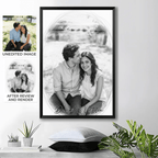 Personalized Watercolor - Style Couples Illustration – Custom Cartoon Portrait from Photo as Digital Download, Wall Art, Pillow, Mug, Blanket, Beach Towel, Keychain, Desk Sign & More 1066687 - DiyGiftly