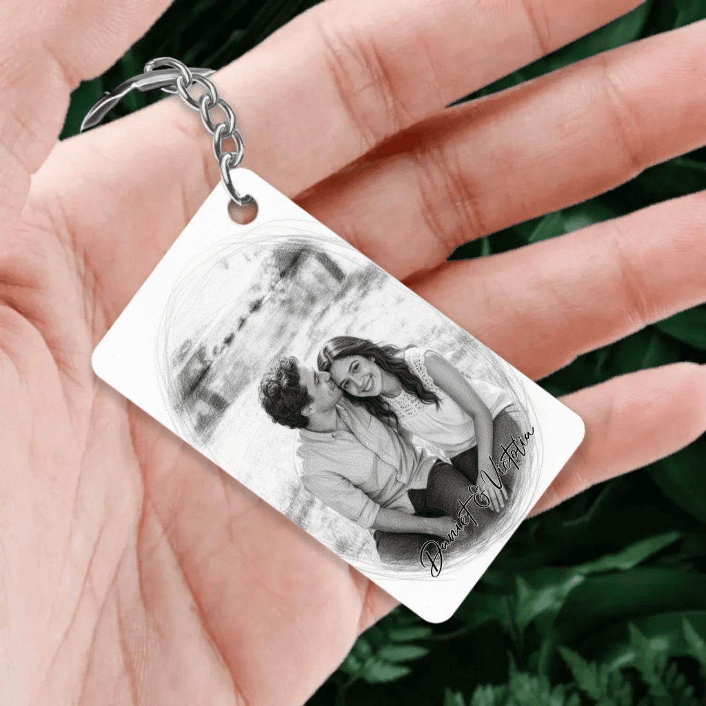 Personalized Watercolor - Style Couples Illustration – Custom Cartoon Portrait from Photo as Digital Download, Wall Art, Pillow, Mug, Blanket, Beach Towel, Keychain, Desk Sign & More 1066687 - DiyGiftly