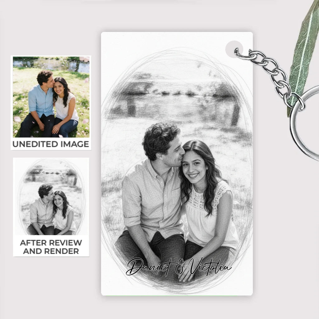 Personalized Watercolor - Style Couples Illustration – Custom Cartoon Portrait from Photo as Digital Download, Wall Art, Pillow, Mug, Blanket, Beach Towel, Keychain, Desk Sign & More 1066687 - DiyGiftly