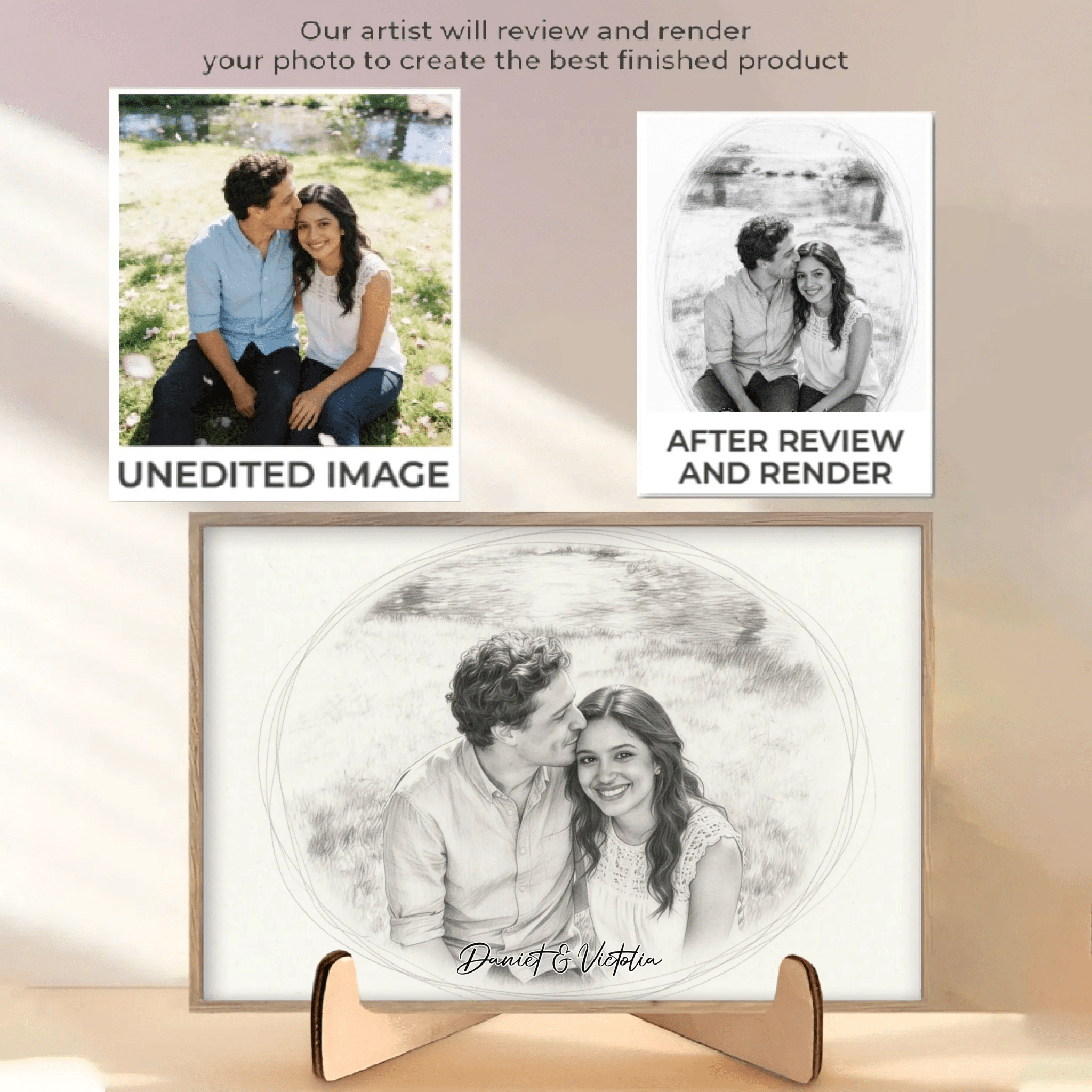 Personalized Watercolor - Style Couples Illustration – Custom Cartoon Portrait from Photo as Digital Download, Wall Art, Pillow, Mug, Blanket, Beach Towel, Keychain, Desk Sign & More 1066687 - DiyGiftly