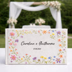 Personalized Wedding Guestbook - Custom Flowers Design Hand Embroidered Linen Hardbound Memory Book 1120227 - DiyGiftly