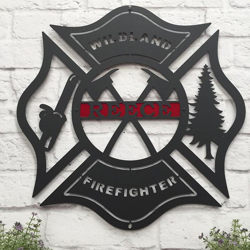 Personalized Wildland Firefighter Metal Sign Custom Fire Department Wall Art Gift for Firemen 94025984 - DiyGiftly