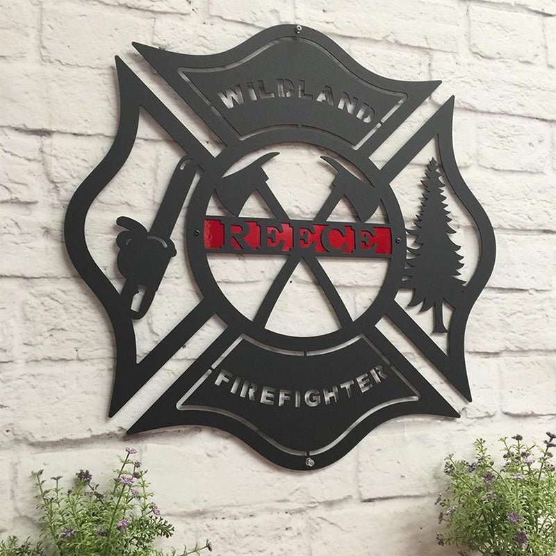 Personalized Wildland Firefighter Metal Sign Custom Fire Department Wall Art Gift for Firemen 94025984 - DiyGiftly