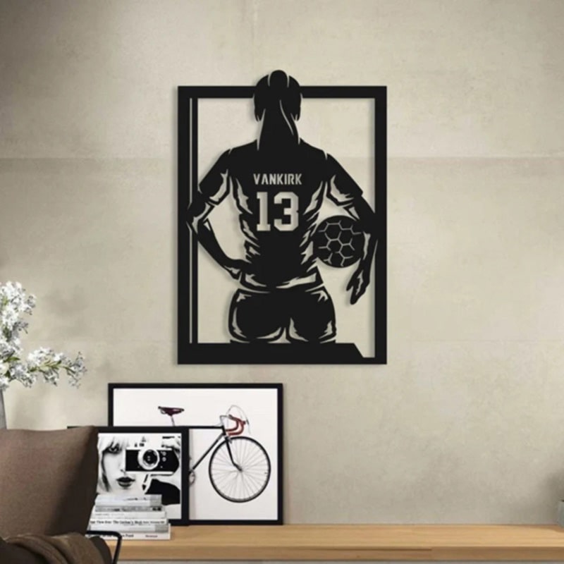 Personalized Women's Soccer Metal Lights – Custom LED Wall Sign for Sports Room, Game Room, Man Cave, or Soccer Fan Gift 90910720 - DiyGiftly