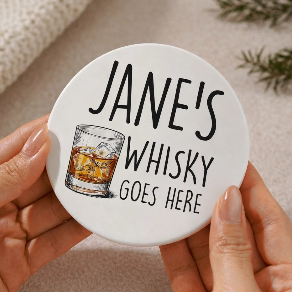 set drink bar custom name wooden coaster set for coffee table decor