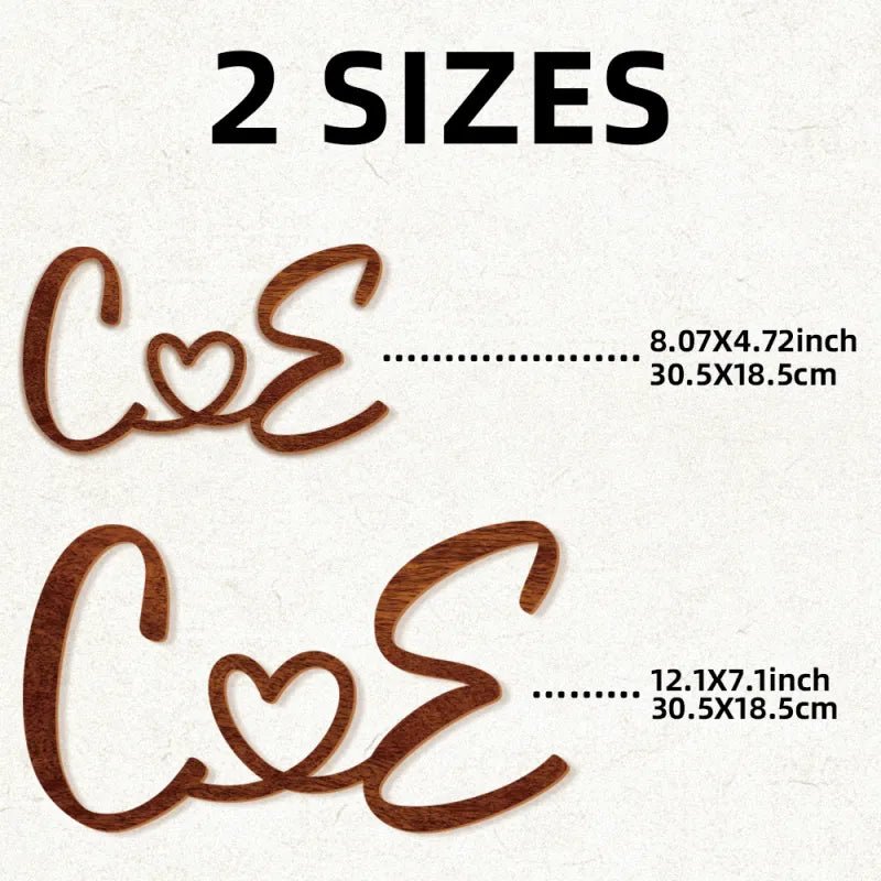 Personalized Couple Initials Decor Wooden Sign