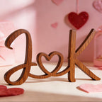 Wooden Sign with Personalized Couple Initials Decor 20 CM