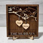 Personalized Wooden Family Tree Sign with stand| Decoration | Couple | Hanging Hearts | Mothers Day | Best Mom Ever Love Grows Here 745665 - 745989 - 746011 - DiyGiftly