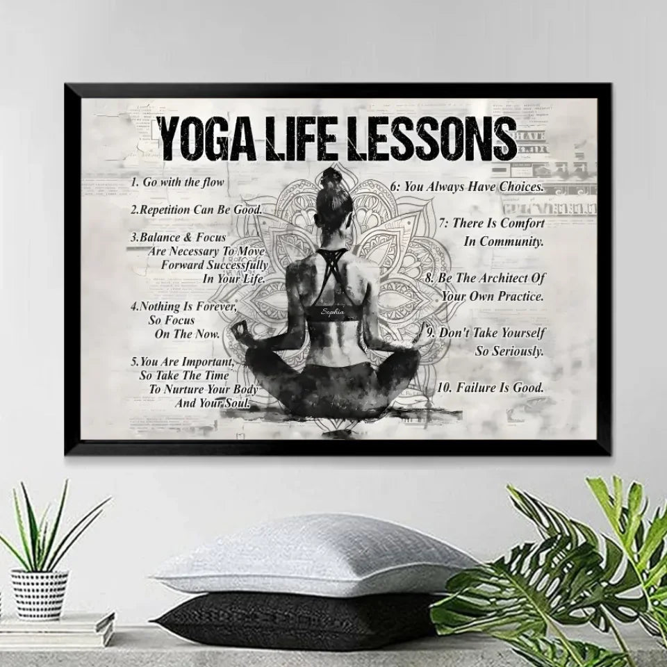 Personalized Yoga Life Lessons Poster - Gift For Yoga Lovers 747813 - DiyGiftly