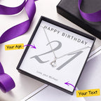 Personalized Your Age Message Card with Necklace Gift for Birthday - DiyGiftly