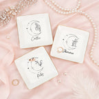 personalized zodiac flower sign trinket dish name ceramic jewelry display