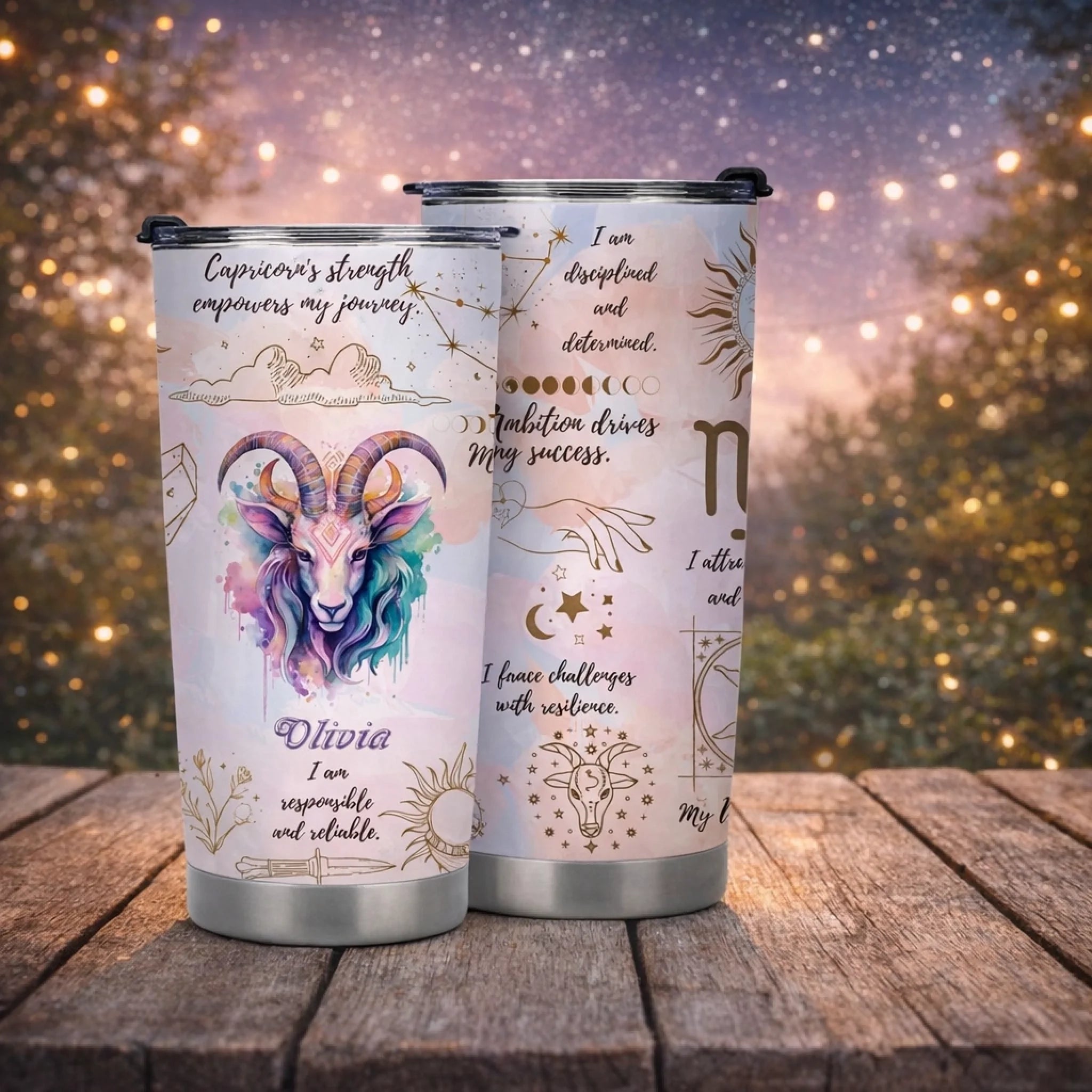 Personalized Zodiac Sign Constellation 20oz Tumbler - Custom Name Affirmation Coffee Cup - Unique Birthday Astrology Gift for Family and Friends 1107637 - DiyGiftly