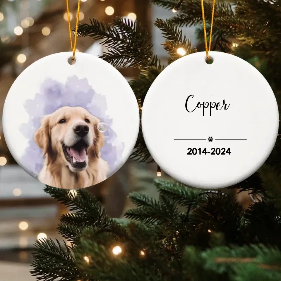 Pet Loss Custom Photo - Personalized Ceramic Photo Ornament 683124 - DiyGiftly