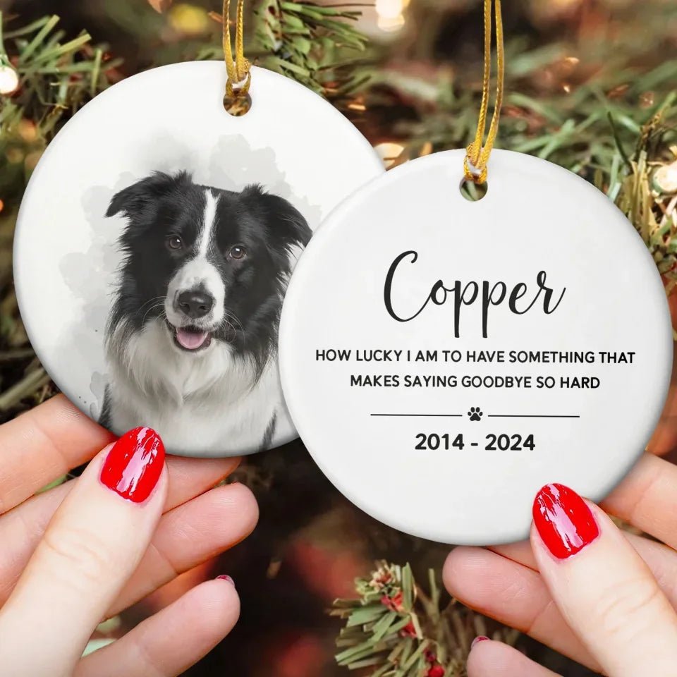 Pet Loss Custom Photo - Personalized Ceramic Photo Ornament 683124 - DiyGiftly