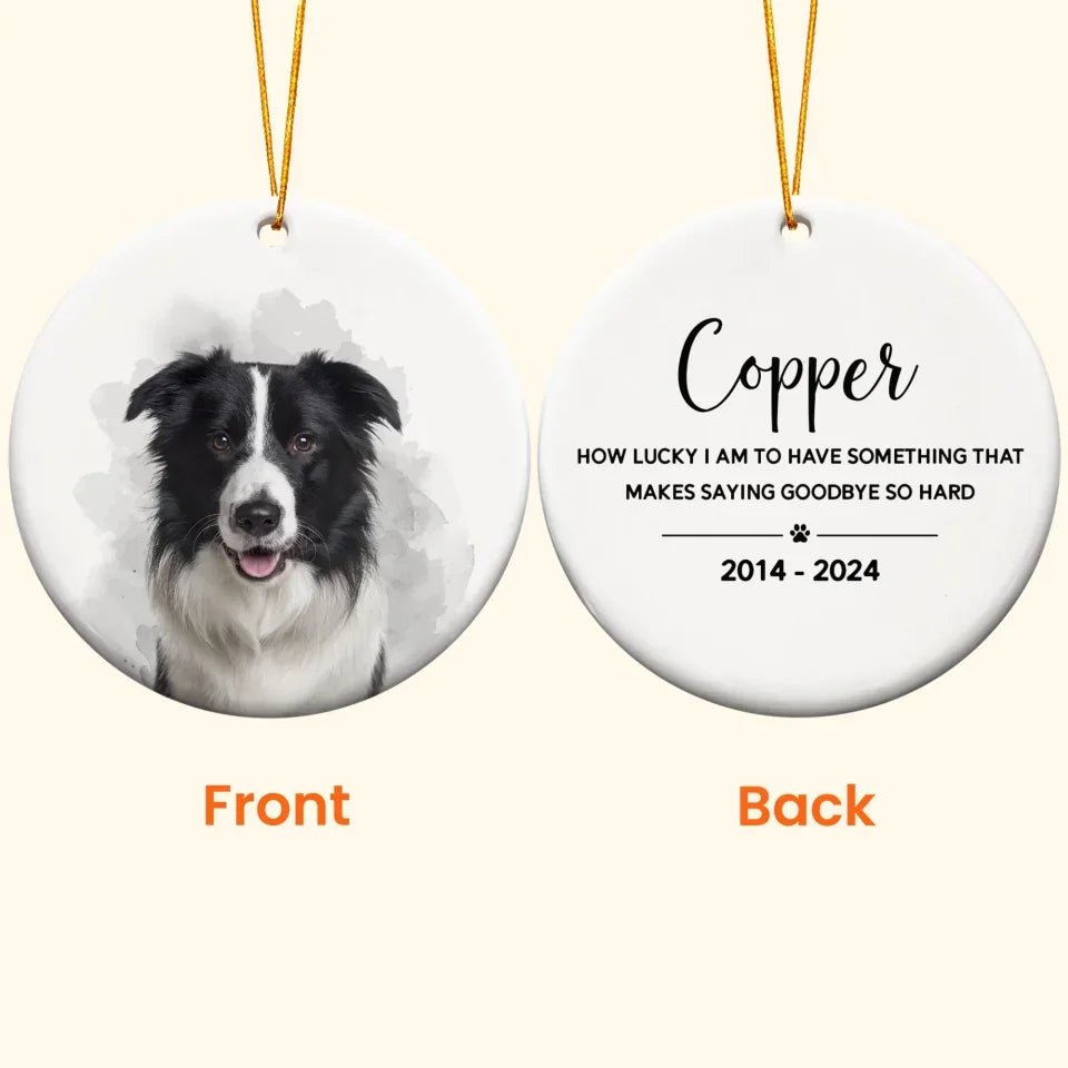Pet Loss Custom Photo - Personalized Ceramic Photo Ornament 683124 - DiyGiftly