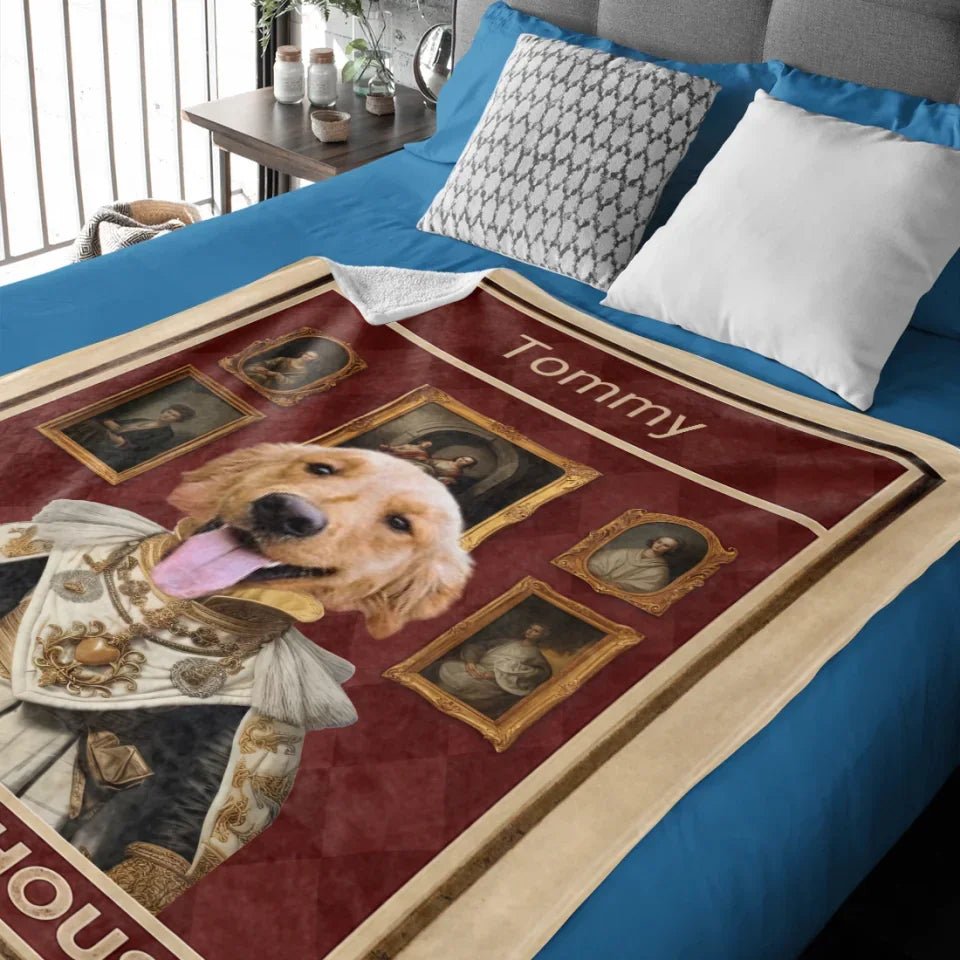 Pet Rules This House - Personalized Photo Blanket 719807 - M - DiyGiftly